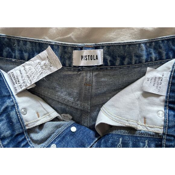 Revolve Pistola Cassie Crop High Rise Straight Button Fly Fairside Vintage Sz 26 - Picture 6 of 12